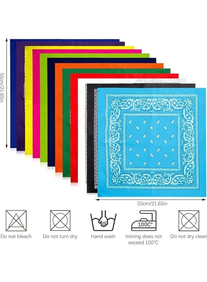Ucanbe 12PCS Paisley Bandana Set Multi Purpose Cowboy Headband Scarf Unisex Head Wrap for Men Women Boys and Girls - Image 3