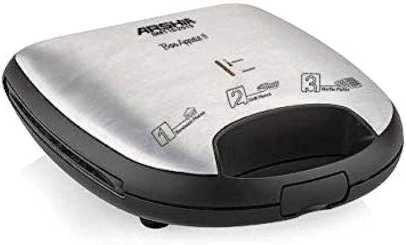 SM116-2515 3 in 1 Sandwich Maker 4 Slices, Black, Sandwich Plate, Grill Plate, Waffle Plate, Non-stick, 18 months Warranty