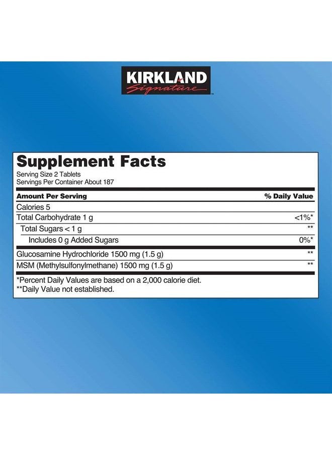 Kirkland Signature - Extra Strength Glucosamine Extra Strength HCl with MSM, 375 Tablets by Extra Strength Glucosamine Extra Strength HCl with MSM - Image 1