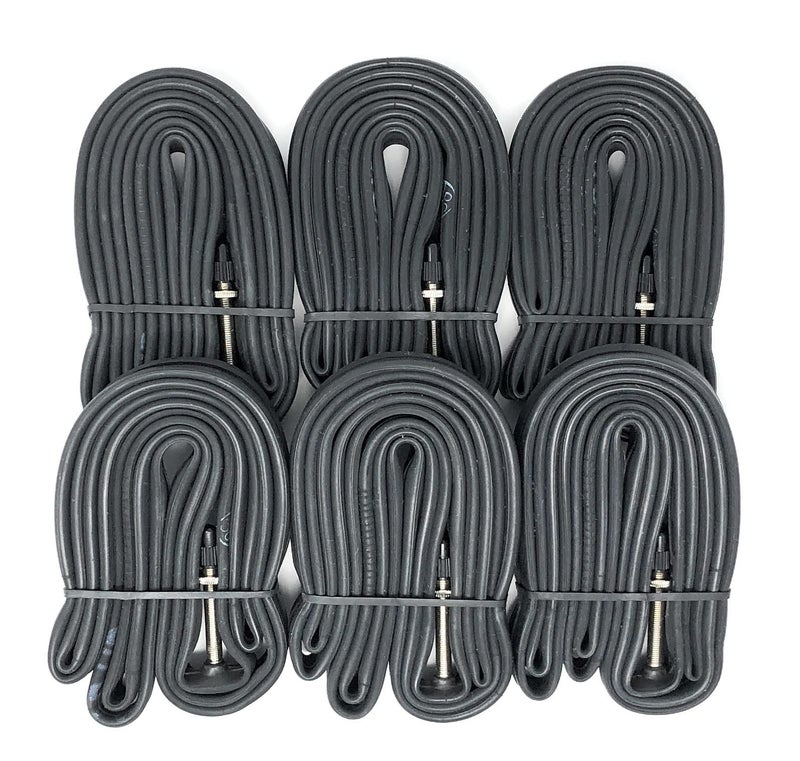 VeloTubes 700C x 18/25 Road & Gravel Bike Inner Tubes 48mm Presta Valve Bicycle Tubes, Bicycle Inner Tube for Bike Tire (Pack of 6) - Image 1