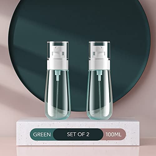 wolpin زجاجات رش بلاستيكية من وولبين - 100ML (مجموعة من 2) | زجاجة رذاذ شفافة قابلة لإعادة التعبئة لرذاذ ناعم لمستحضرات التجميل والعطور ومنظفات البشرة | حاوية رش محمولة قابلة لإعادة الاستخدام - Image 2