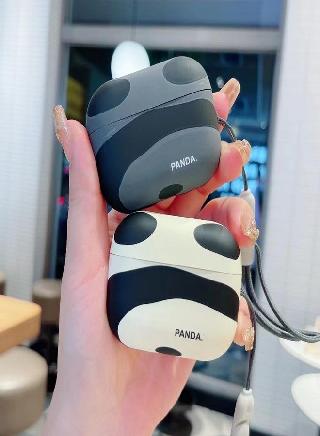 JCSMARTEC Cute Case for Airpods Pro, Tiger Panda Funny Animal Protective Silicone Rubber Cover Skin with Anti-Lost Keychain (Panda) - Image 3