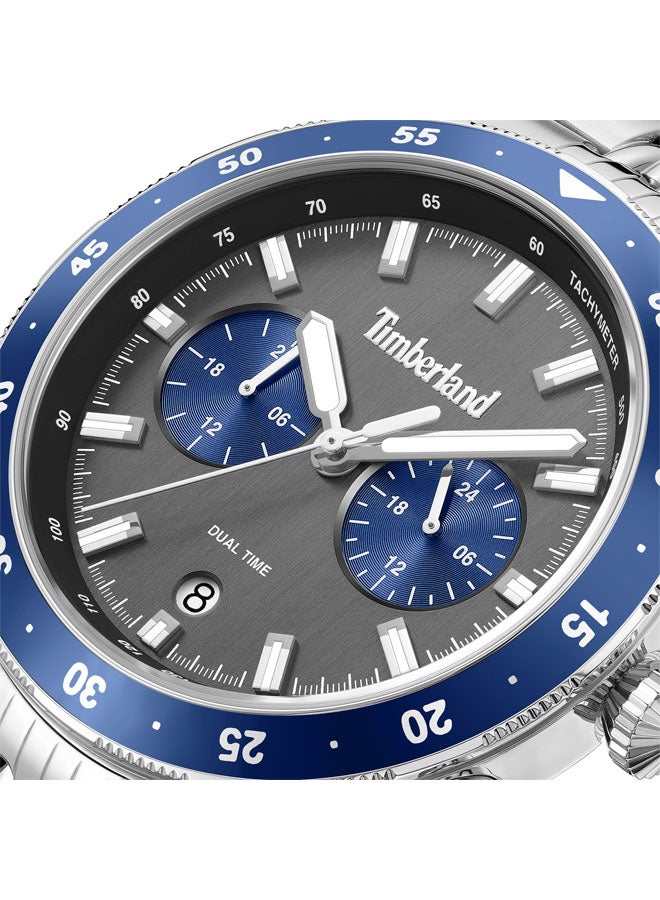 Timberland Men Parkman Charcoal Dial Stainless Steel Bracelet Multifunction Watch for Men, 44mm - Image 4