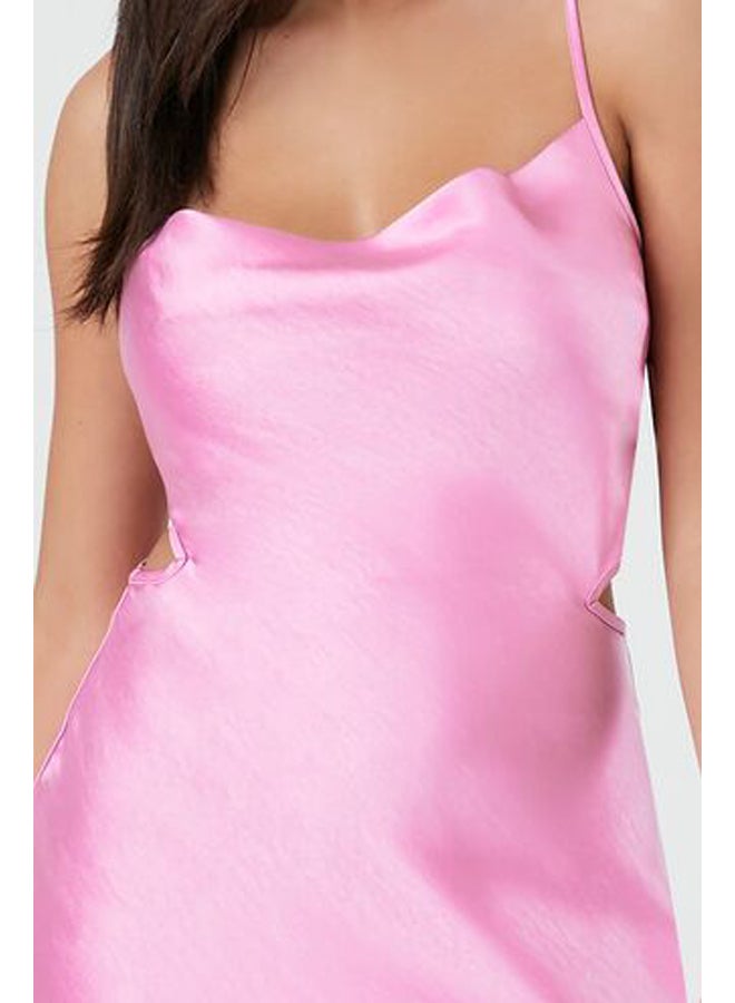 FOREVER 21 فستان من الساتان بياقة متدلية - Image 5