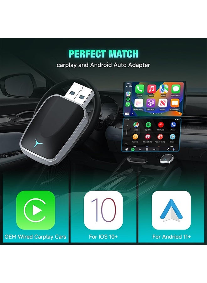 Gecomo Mini Wireless Carplay Adapter, 3 in1 Plug and Play Convert Wired to Wireless Apple CarPlay Adapter, Mini Size with Type-C Interface, Stable Control No Delay - Image 5