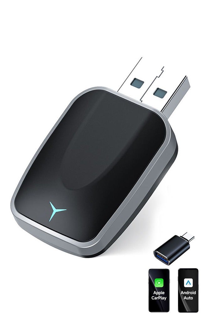 Gecomo Mini Wireless Carplay Adapter, 3 in1 Plug and Play Convert Wired to Wireless Apple CarPlay Adapter, Mini Size with Type-C Interface, Stable Control No Delay - Image 1