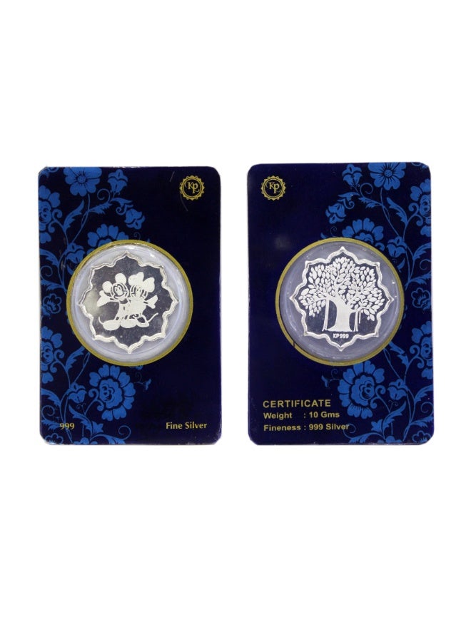 لاتا للحرف اليدوية والهدايا ذ.م.م. - عملة فضية على شكل شجرة الحياة (سابيكا) عيار 999 | إصدار ميكي وميني 10 غرام - Image 1