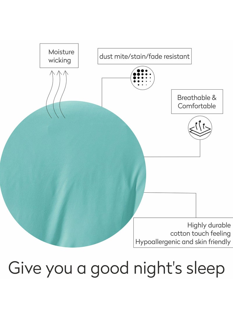 Donetella Designer Duvet Set 3-Pcs Queen Size Ruffled Vintage Comforter Covers With Hidden Zipper Closure And Corner Holders(Without Duvet Filler/Insert),Baby Blue  - Image 5