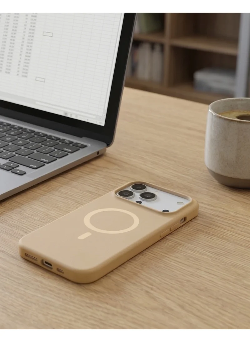 Mobcos Mobcos iPhone 17 Pro Max Brown Elite Ring Mobcos iPhone 17 Pro Max Brown Elite Ring Premium Silicone Magnetic Wireless Charging Case for iPhone | Silky Soft Touch | Military-Grade Shockproof Protection | Strong Magnetic Compatibility | Luxury Slim Cover  | Best Price UAE