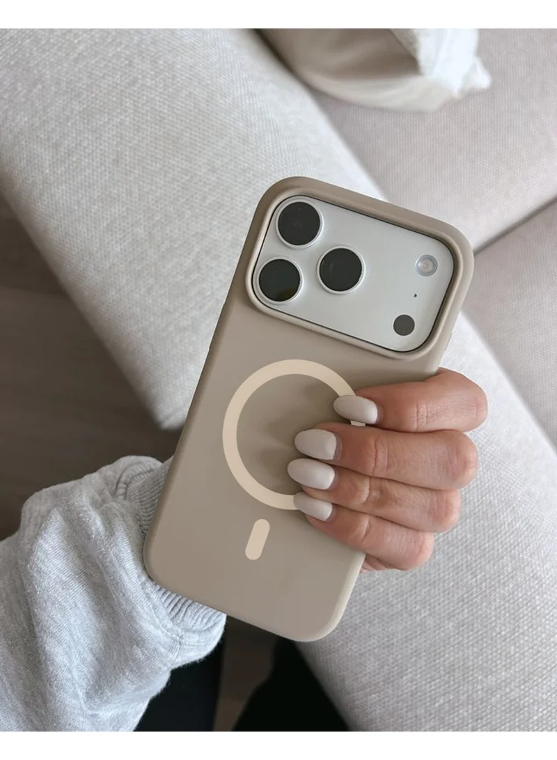 Mobcos Mobcos iPhone 17 Pro Max Brown Elite Ring Mobcos iPhone 17 Pro Max Brown Elite Ring Premium Silicone Magnetic Wireless Charging Case for iPhone | Silky Soft Touch | Military-Grade Shockproof Protection | Strong Magnetic Compatibility | Luxury Slim Cover  | Best Price UAE