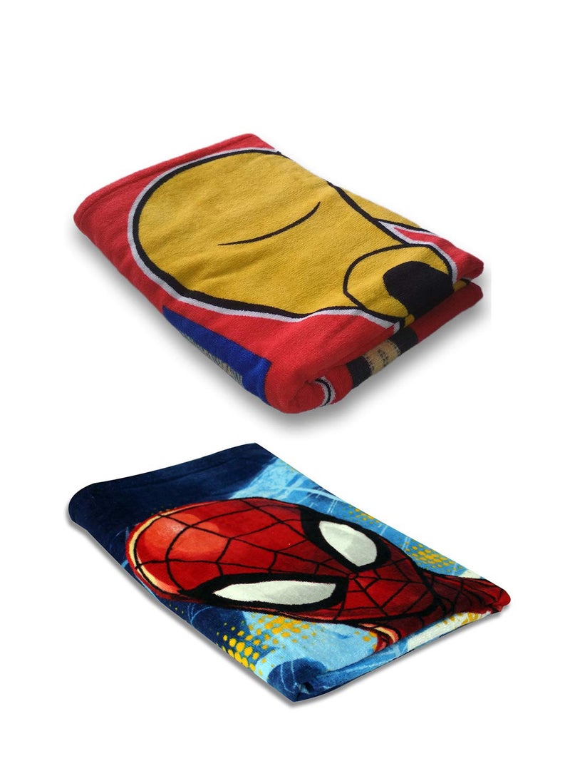 Athom Trendz Athom Living Cotton Mickey Mouse & Spiderman Kids Bath Towel 350 GSM - 60X120 Cm, Pack of 2 (Multicolor) - Image 5