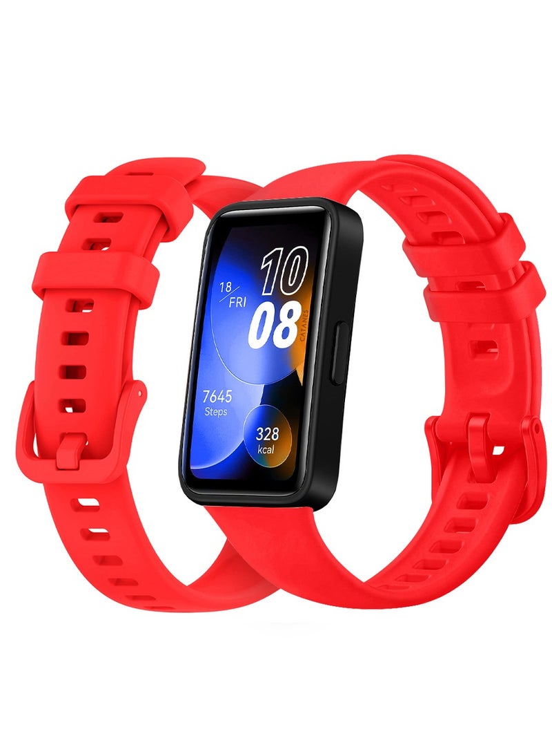 Huawei Band 8 Watch Band for Men Women Sport Watch Strap Lightweight Silicone Replacement Band Red - Image 2