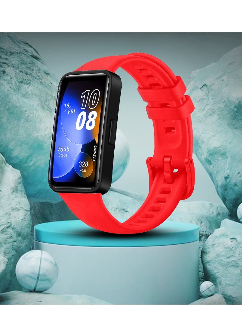 Huawei Band 8 Watch Band for Men Women Sport Watch Strap Lightweight Silicone Replacement Band Red - Image 3