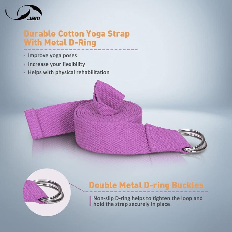 JBM Yoga Blocks 2 Pack with Strap, Cork Block 2 Pack EVA Foam Yoga Bricks Set,Stretch Blocks - Image 4