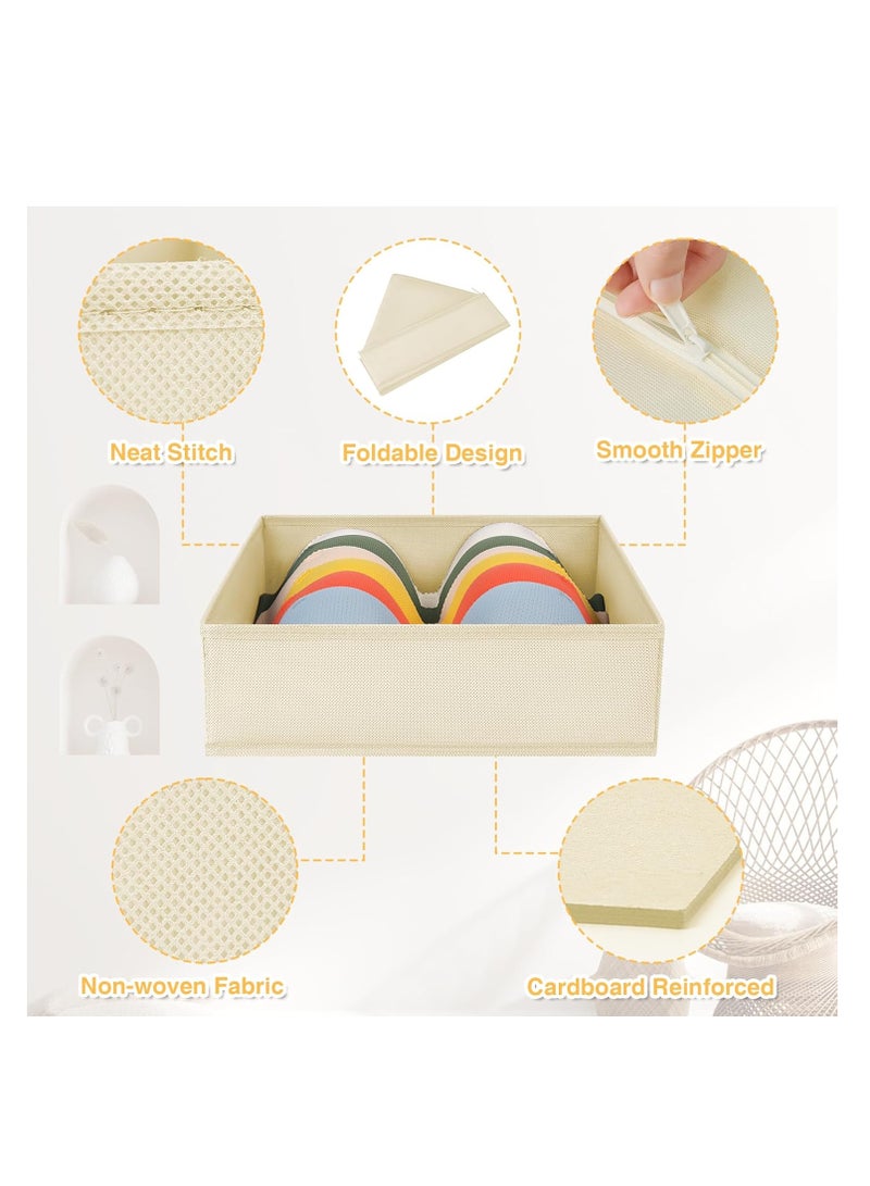MarlaMall Clothes Drawer Organisers,6-Piece Drawer Dividers, Folding Wardrobe Drawer Divider Clothe for Bedroom Fabric Underwear Organiser,Shirt,Socks,Underwear,Clothes Organiser for Wardrobe（Beige）  - Image 3