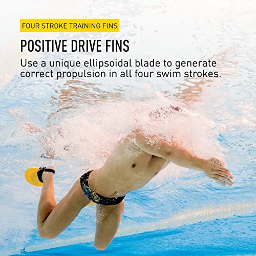 FINIS Positive Drive Swim Fins for All Four Strokes Ergonomic Fit Adjustable Heel Strap Yellow XSmall - Image 3