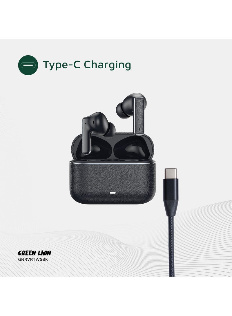 GREEN LION River True Wireless Earbuds ANC + ENC Clarity / Wireless Charging / Smart In-Ear Detection / Hands-Free Headphone / 6-Mic ENC Calls /Truewireless Headphones- Black - Image 3