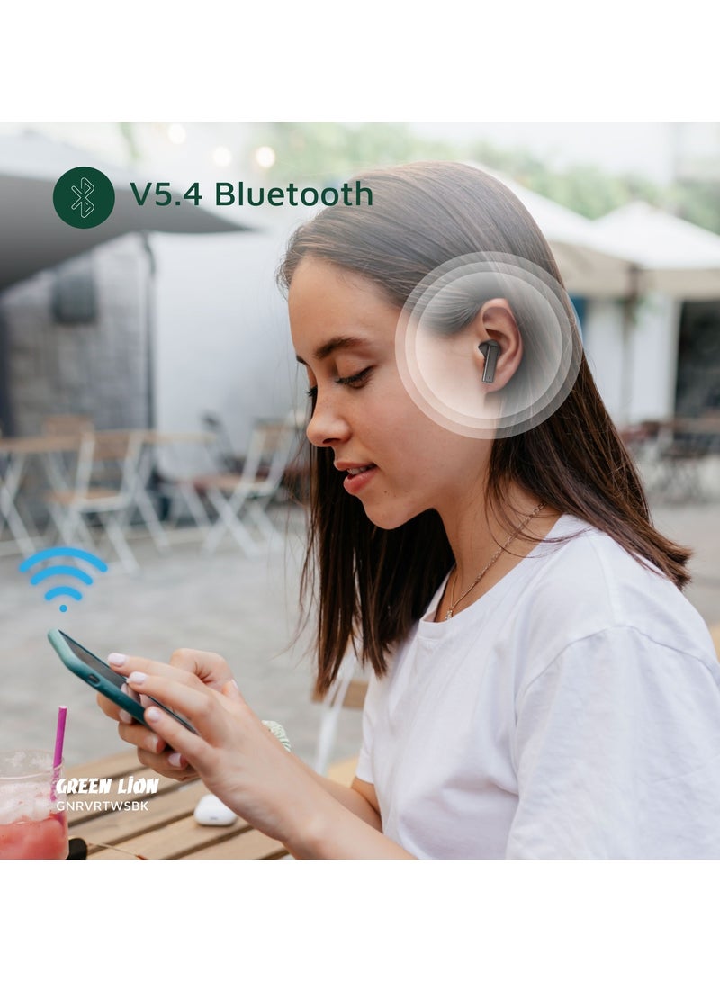 GREEN LION River True Wireless Earbuds ANC + ENC Clarity / Wireless Charging / Smart In-Ear Detection / Hands-Free Headphone / 6-Mic ENC Calls /Truewireless Headphones- Black - Image 4