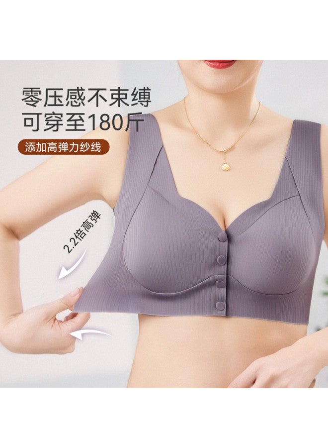 Tucano Middle-aged Women's Front-closure Camisole Bra, Wire-free, High-stretch, Side-support, Summer Lightweight Plus-size Ladies' Underwear - Image 5