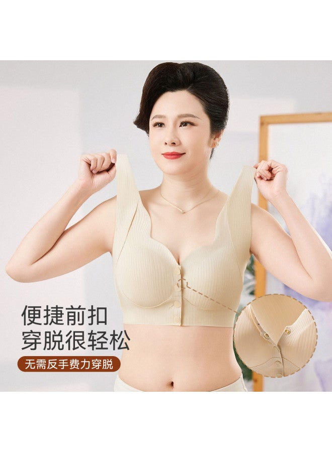 Tucano Middle-aged Women's Front-closure Camisole Bra, Wire-free, High-stretch, Side-support, Summer Lightweight Plus-size Ladies' Underwear - Image 3