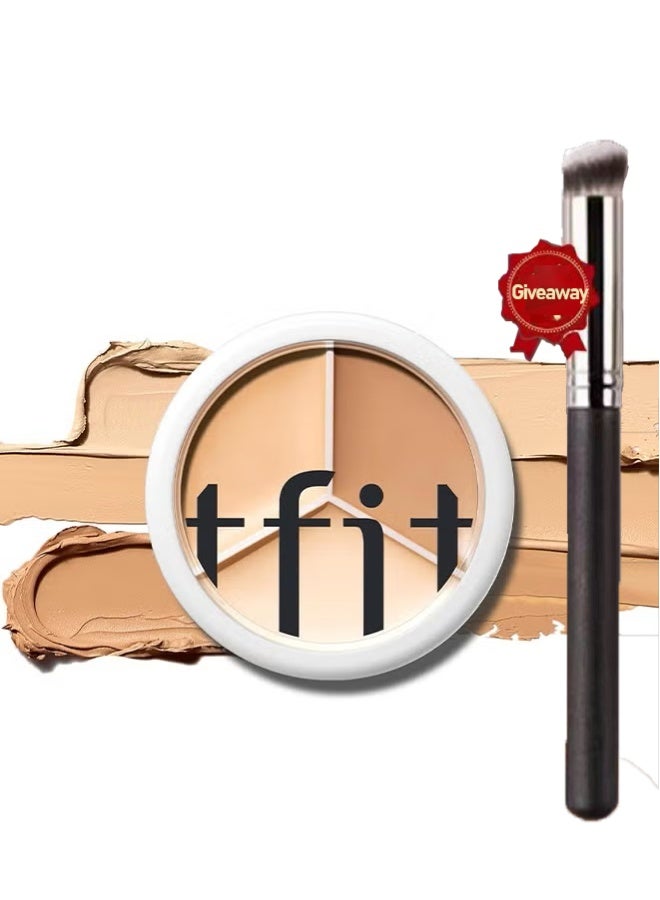 TFIT Multi-Use Pot Concealer, Triple Palette, High-Pigmented, Full Coverage & Crease-Proof Concealer For Dark Circles, Redness & Blemishes,15g - Image 1