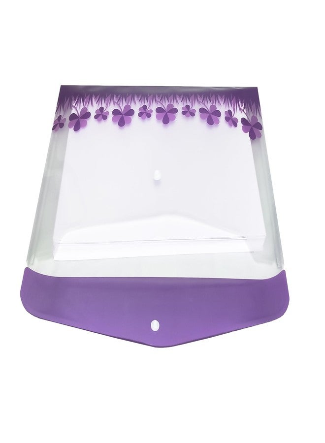 حافظة ملفات أزرار المستندات من شاينينج زون، مقاس A4 FS، حامل مستندات، حافظة شهادات، بلاستيك، حقيبة شفافة، تخزين أظرف (عبوة من 5 قطع، لون بنفسجي) - Image 3