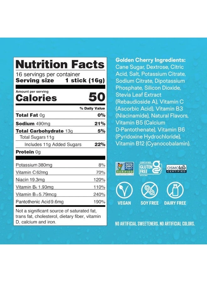 ® Hydration Multiplier® - Golden Cherry - Hydration Powder Packets | Electrolyte Powder Drink Mix | Convenient Single-Serving Sticks | Non-Gmo | 1 Pack (16 Servings)