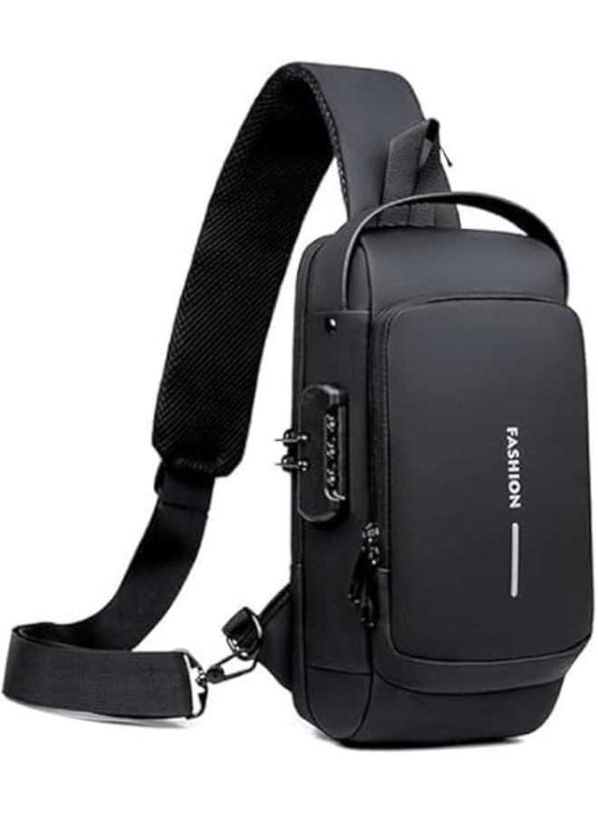 Casual backpack with USB strap, anti-theft and waterproof, for chest and shoulder use. - Image 5