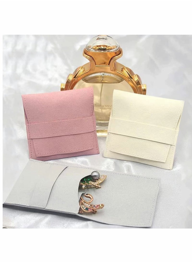 SYOSI - 8 Pack Double Pockets Microfiber Jewelry Pouch with Divider Gift Bag Ring Necklace Earring Bracelet Jewelry Storage Bag - Image 1
