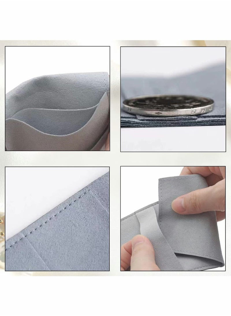 SYOSI - 8 Pack Double Pockets Microfiber Jewelry Pouch with Divider Gift Bag Ring Necklace Earring Bracelet Jewelry Storage Bag - Image 1