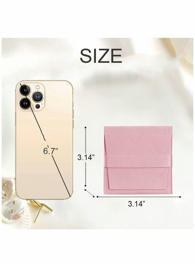 SYOSI - 8 Pack Double Pockets Microfiber Jewelry Pouch with Divider Gift Bag Ring Necklace Earring Bracelet Jewelry Storage Bag - Image 1
