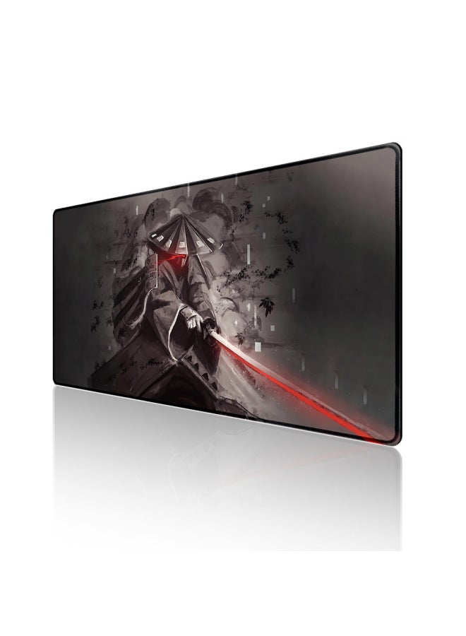 Mouse Pad Japanese Samurai Game Pad HD Printing Oversized Computer Office Keyboard Pad Lock Edge Desk Pad-Color:300*700*3mm-Pattern:ZY-RBWS-C-021 - Image 1