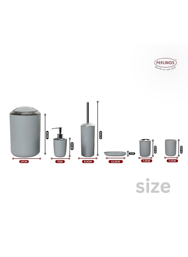 Feelings Feelings Bathroom 6Pcs Set Grey  - Image 2