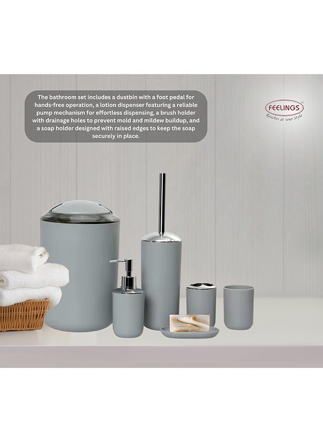 Feelings Feelings Bathroom 6Pcs Set Grey  - Image 4