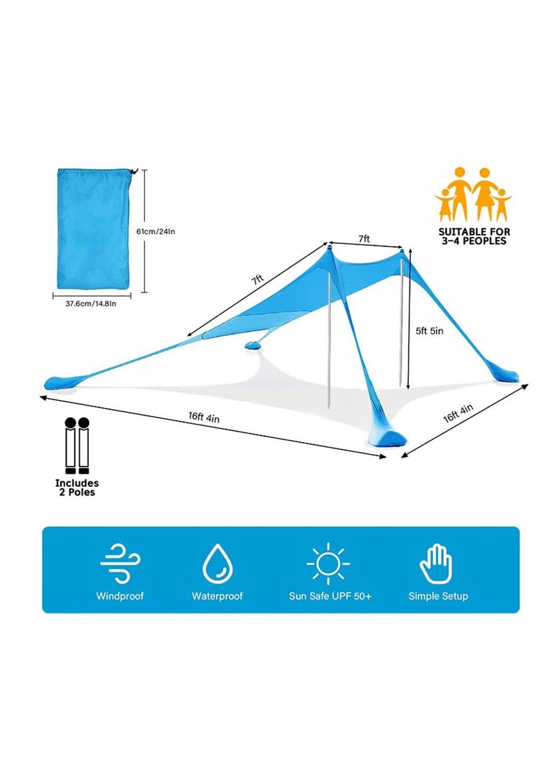 Generic - Beach Tent Shading Shed UPF50 Antiultraviolet Rays about 3 meters Beaches Sunshade Suitable For Camping Beaches Fishing Backyard and Picnic - Image 1