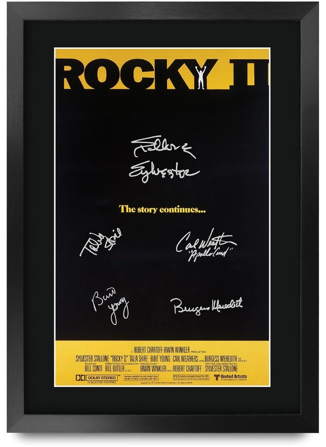 HWC Trading HWC Trading Rocky 2 Sylvester Stallone 16 x 12 inch Framed Gifts Printed Poster Signed Autograph Picture for Movie Memorabilia Fans - 16" x 12" Framed  - Image 1