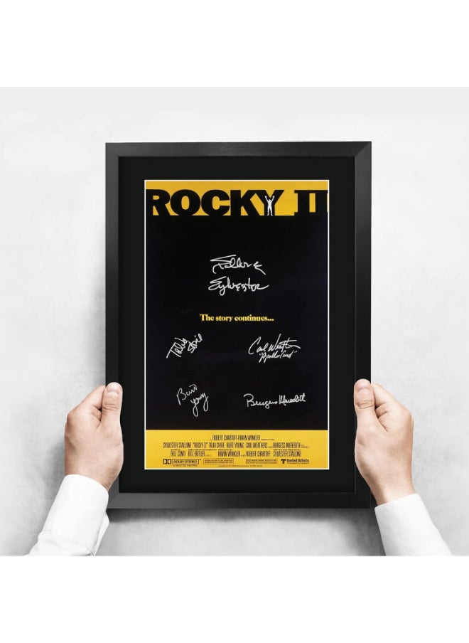 HWC Trading HWC Trading Rocky 2 Sylvester Stallone 16 x 12 inch Framed Gifts Printed Poster Signed Autograph Picture for Movie Memorabilia Fans - 16" x 12" Framed  - Image 3