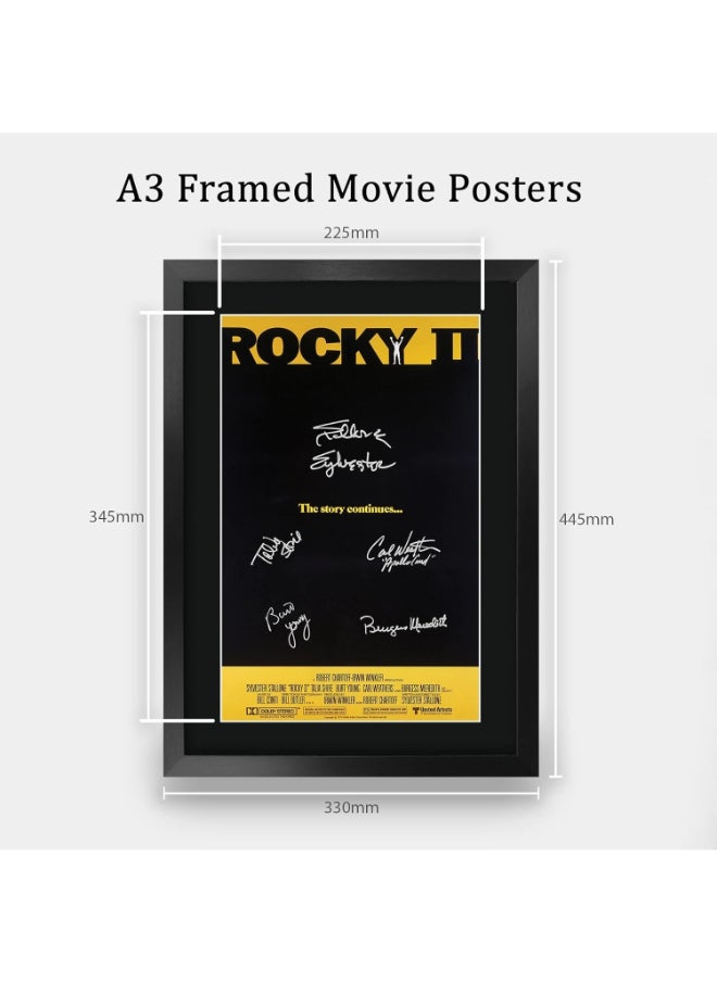HWC Trading HWC Trading Rocky 2 Sylvester Stallone 16 x 12 inch Framed Gifts Printed Poster Signed Autograph Picture for Movie Memorabilia Fans - 16" x 12" Framed  - Image 2
