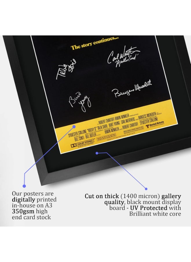 HWC Trading HWC Trading Rocky 2 Sylvester Stallone 16 x 12 inch Framed Gifts Printed Poster Signed Autograph Picture for Movie Memorabilia Fans - 16" x 12" Framed  - Image 4