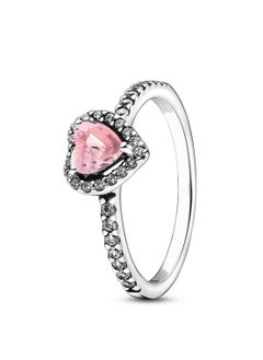 Pandora Pink Heart Ring With Crystal