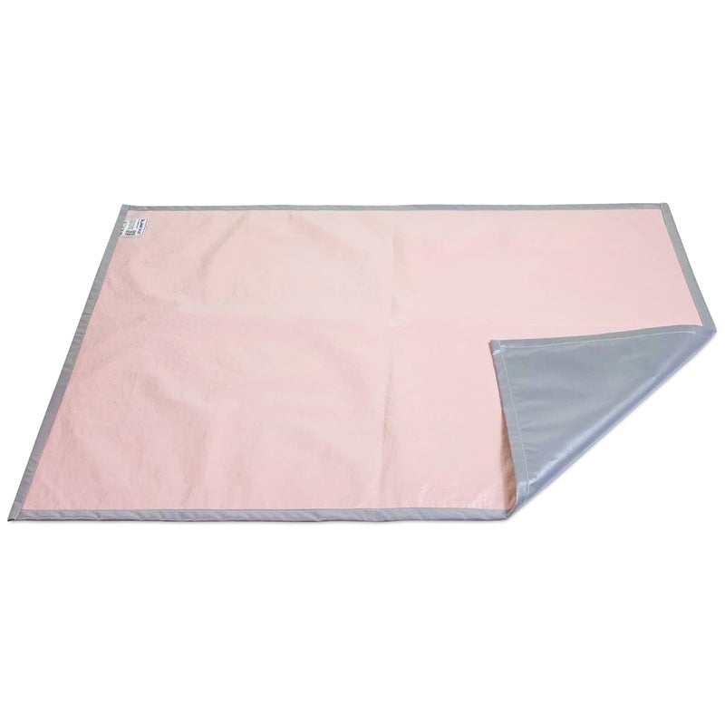 ROMA PUF Oil and Waterproof Reversible Bed Server Food Mat with Laminated 4 Layer Protection Bed Food ProtectorBed Sheet Protector 36x26 in Crush Pink Grey - Image 1