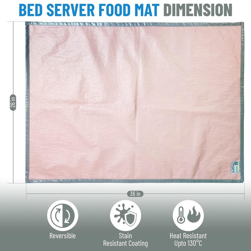 ROMA PUF Oil and Waterproof Reversible Bed Server Food Mat with Laminated 4 Layer Protection Bed Food ProtectorBed Sheet Protector 36x26 in Crush Pink Grey - Image 3