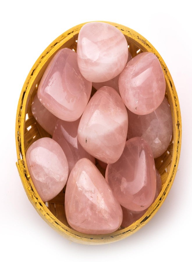 Plus Value Natural Rose Quartz Tumbled Stone Pebbles Heart Chakra Healing, Reiki Crystal Therapy, Vastu, Love, Relationship, Marriage Items Showpiece Home Decor Bedroom Couples (200 Grams, Brazil) - Image 1