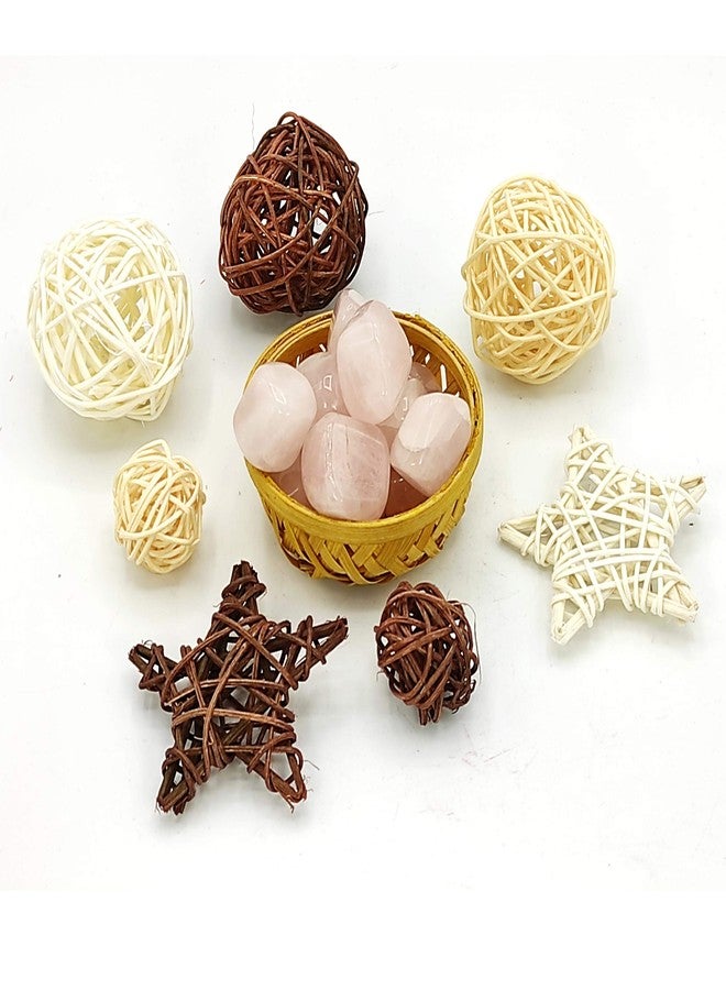 Plus Value Natural Rose Quartz Tumbled Stone Pebbles Heart Chakra Healing, Reiki Crystal Therapy, Vastu, Love, Relationship, Marriage Items Showpiece Home Decor Bedroom Couples (200 Grams, Brazil) - Image 4