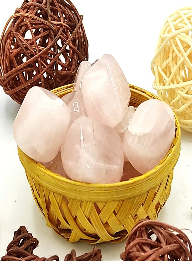 Plus Value Natural Rose Quartz Tumbled Stone Pebbles Heart Chakra Healing, Reiki Crystal Therapy, Vastu, Love, Relationship, Marriage Items Showpiece Home Decor Bedroom Couples (200 Grams, Brazil) - Image 5