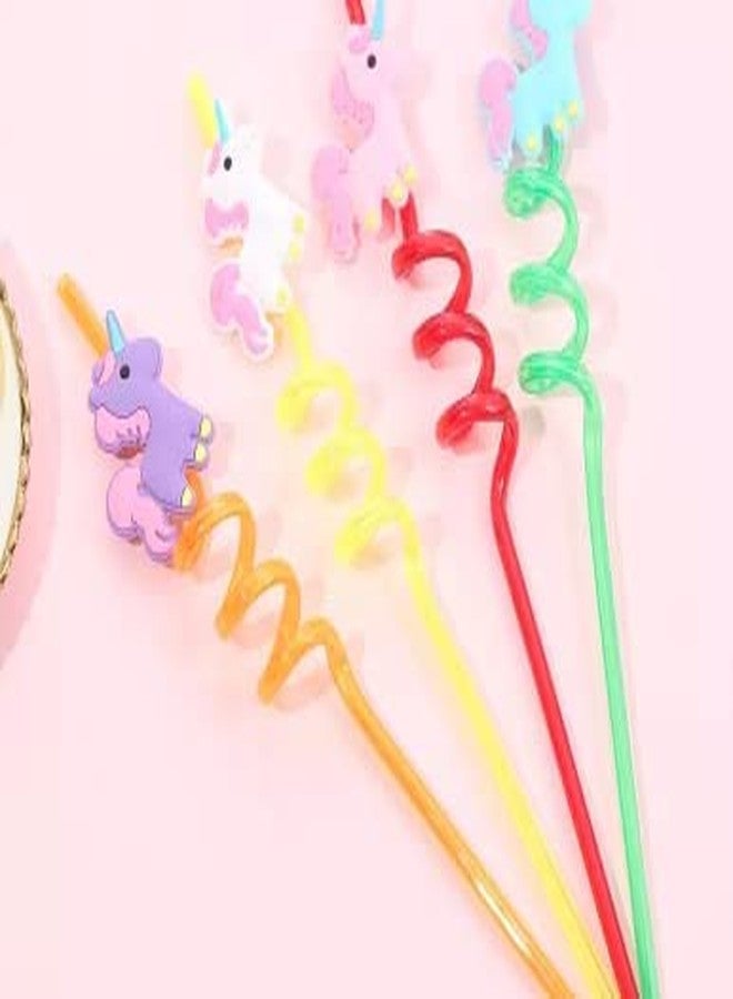 BRIKSHI Unicorn Drinking Straws Creative Cartoon Straws Props Birthday Celebration Carnival Party Supplies_PO4 (Color and Design May Very) - Image 1
