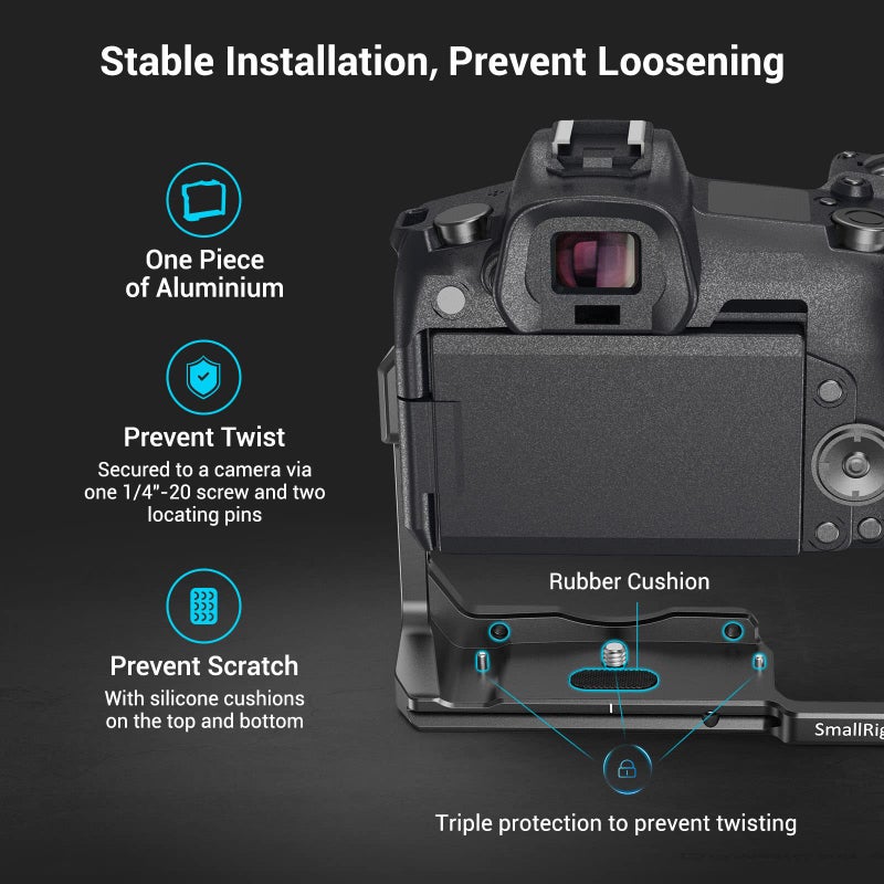 SmallRig Camera Cage for Canon R, Built-in Cold Shoe and Anti-Twist Design Cage CCC2803 - Image 2