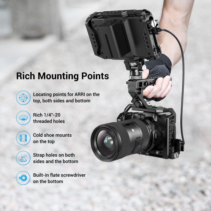 SmallRig Camera Cage for Canon R, Built-in Cold Shoe and Anti-Twist Design Cage CCC2803 - Image 4