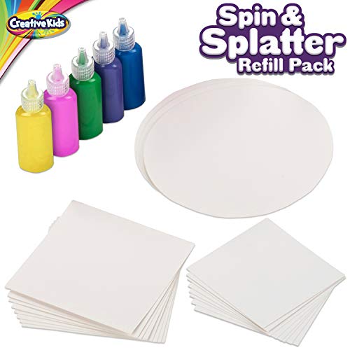 Creative Kids Spin & Paint Refill Pack - 8 x Large Cards - 8 x Small Cards - 4 x Round Cards - 5 Bottles of Colored Paint - Image 5