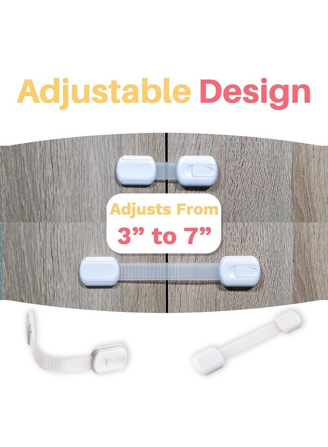 Inaya 12-Pack Child Proof Locks for Cabinet Doors, Drawers, Fridge, Toilet Seat, Dishwasher, Trash Can, Cupboard - 3M Adhesive - No Drilling - Baby Proofing Cabinet Locks - Image 3
